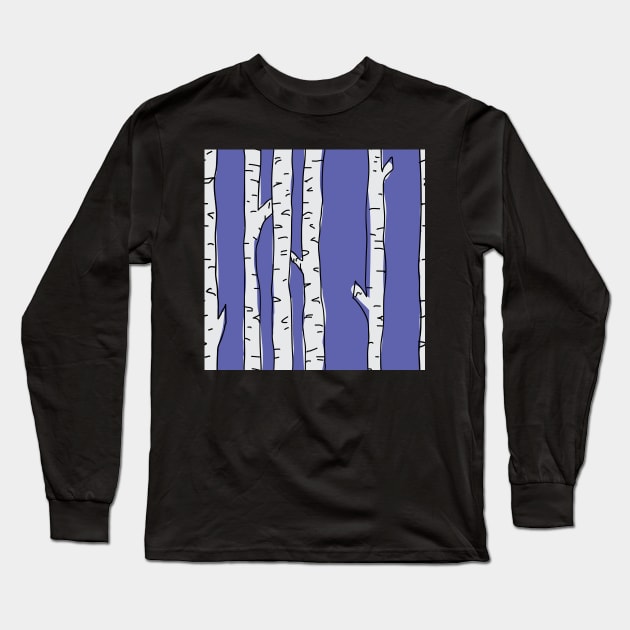 Birch Trees in winter Long Sleeve T-Shirt by MegMarchiando